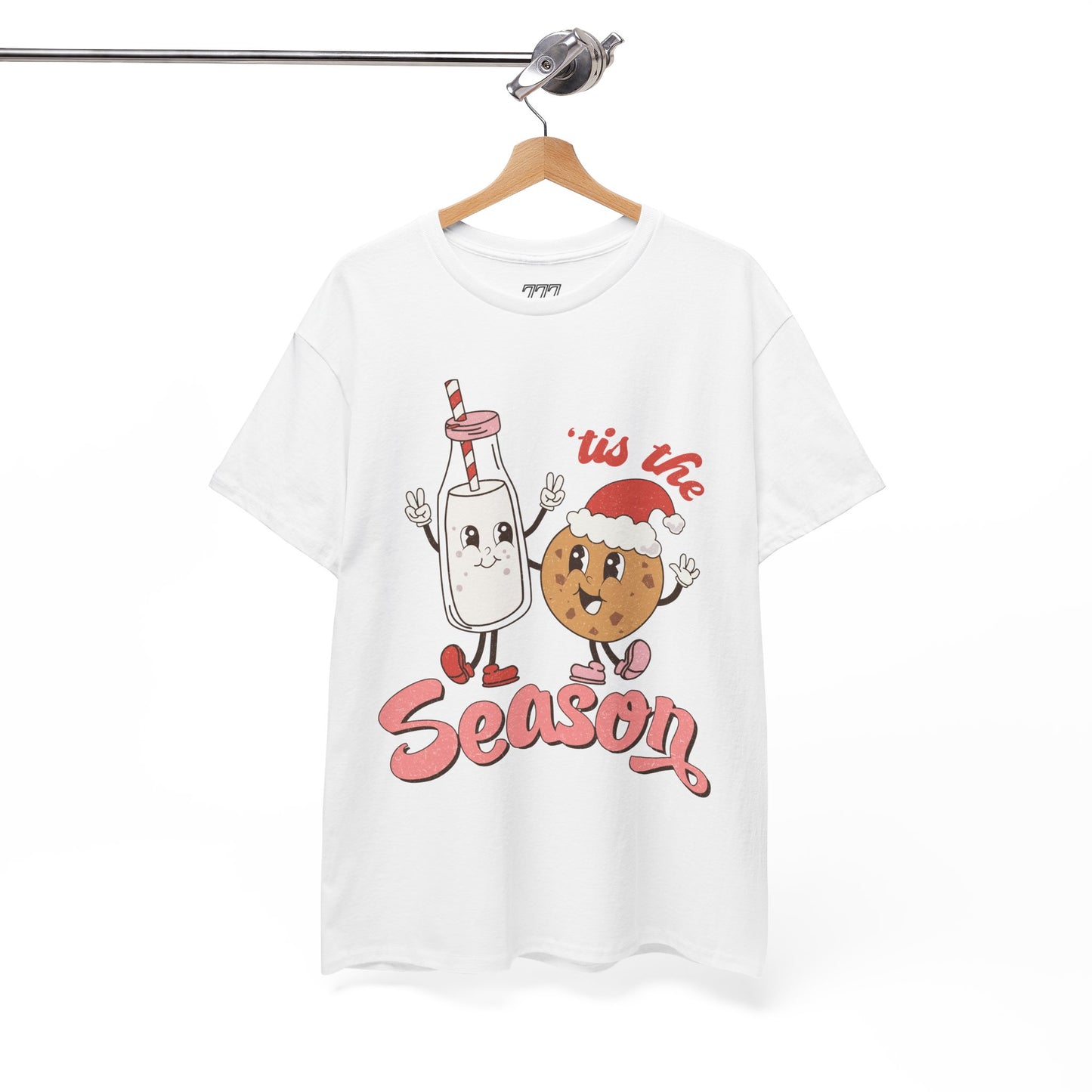 Tis The Season Milk & Cookie Christmas Unisex Heavy Cotton T-Shirt