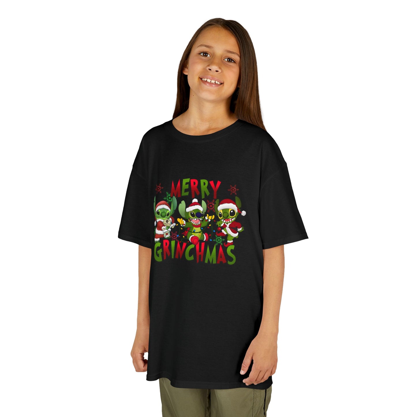Merry Grinchmas Kids T-Shirt – Funny Christmas Heavy Cotton Holiday Tee