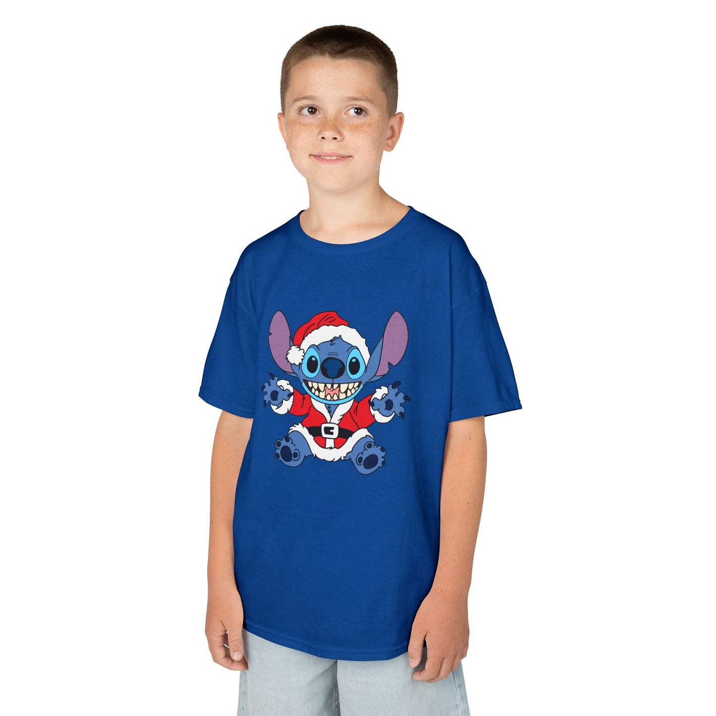 Alien Santa Kids Christmas T-Shirt – Cute Blue Alien Holiday Tee