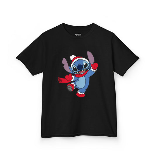 Festive Alien Kids Christmas T-Shirt – Cute Blue Alien Holiday Tee for Kids