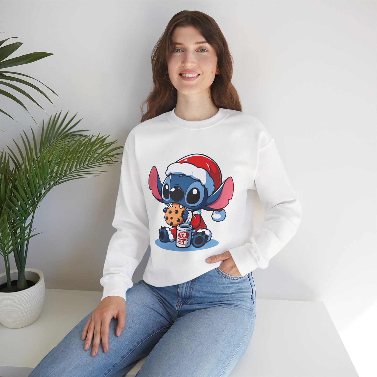 Saint Stitch Christmas Sweatshirt – Cute Holiday Alien Unisex Heavy Blend Crewneck