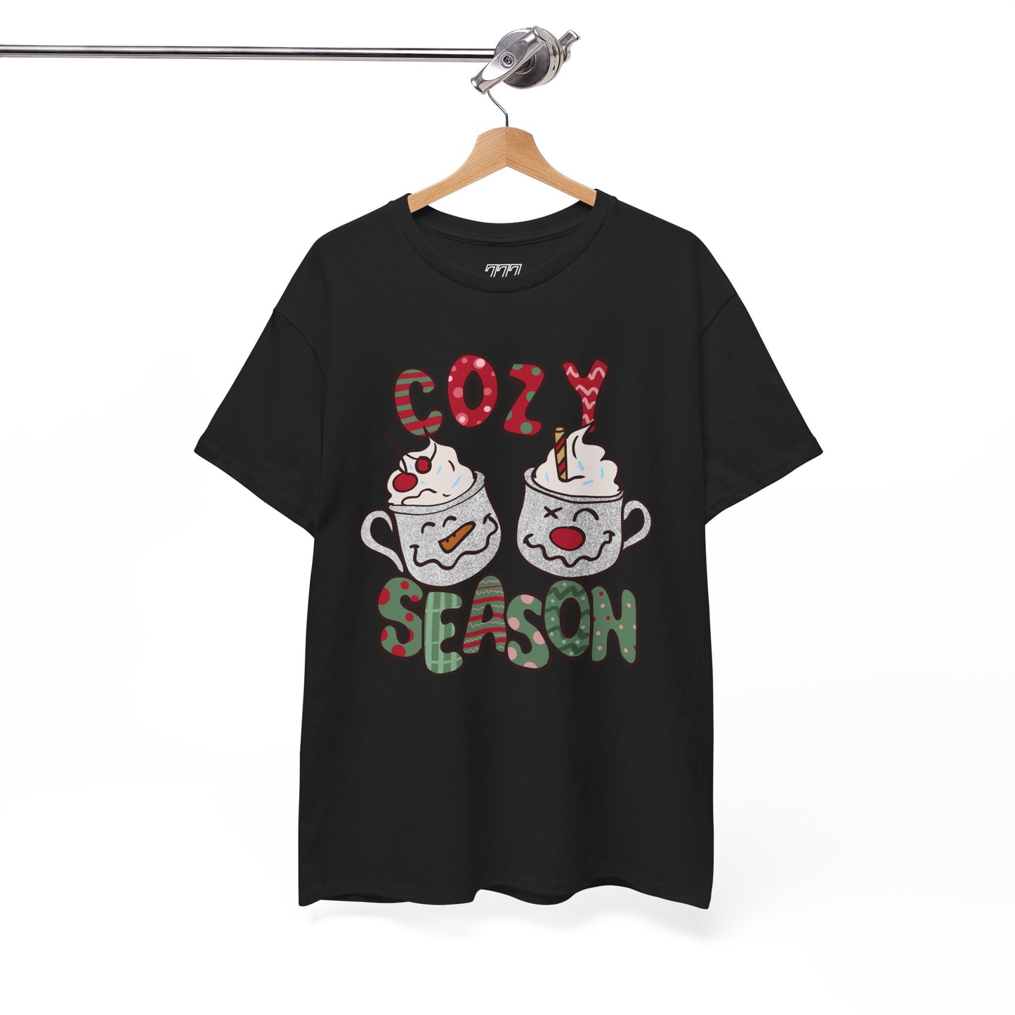 Cozy Season Christmas Unisex Heavy Cotton T-Shirt – Cute Holiday Hot Cocoa Tee