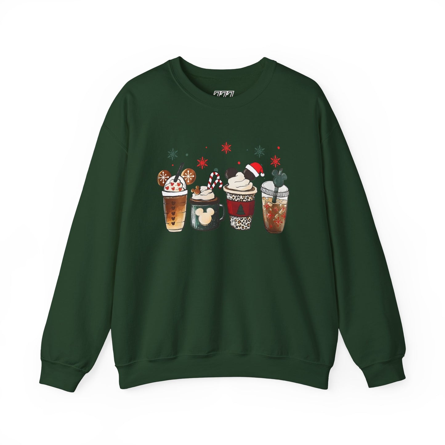 Christmas Coffee Lovers Crewneck – Cute Holiday Drink Art Sweatshirt (Unisex)