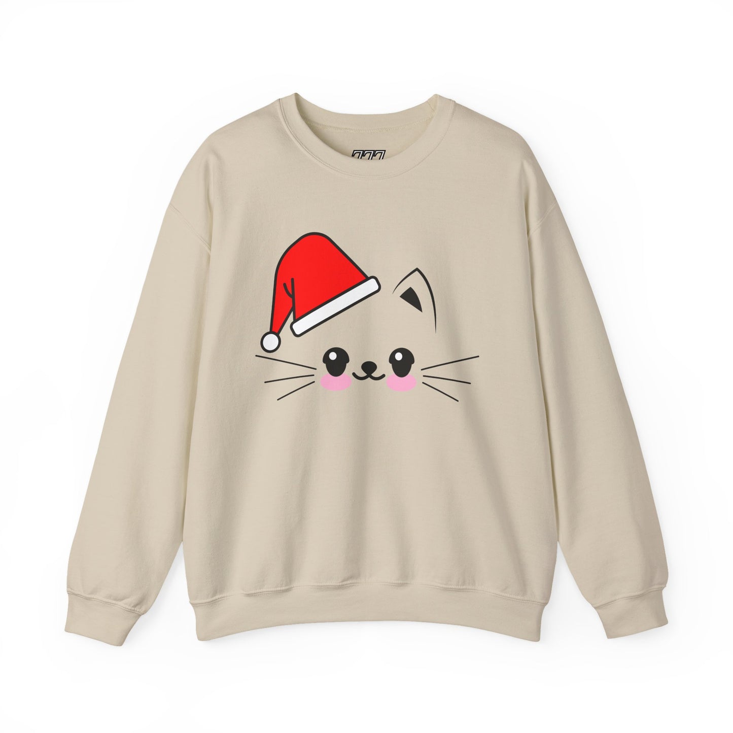 Cat Santa Christmas Crewneck – Cute Kawaii Cat Holiday Sweatshirt (Unisex)