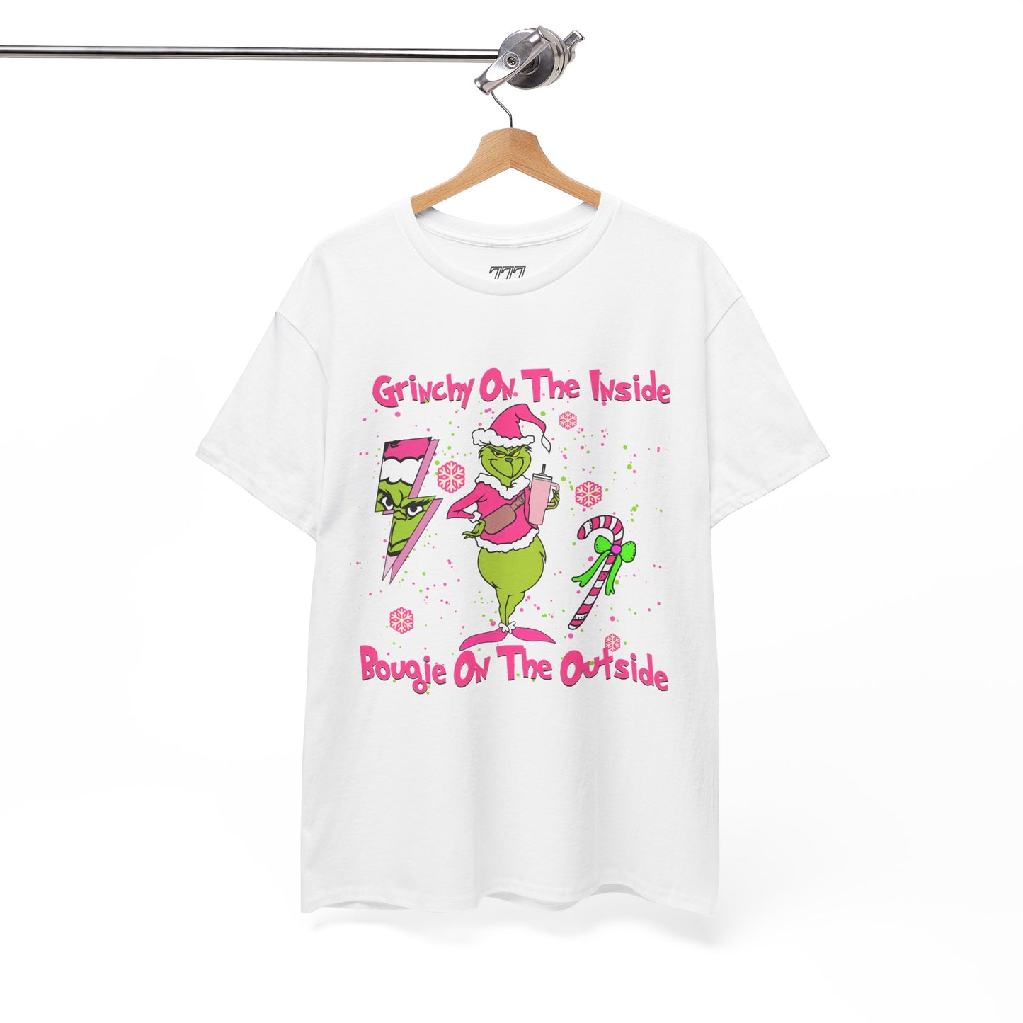 Grinchy On The Inside, Bougie On The Outside Unisex Heavy Cotton T-Shirt - Funny Holiday Tee