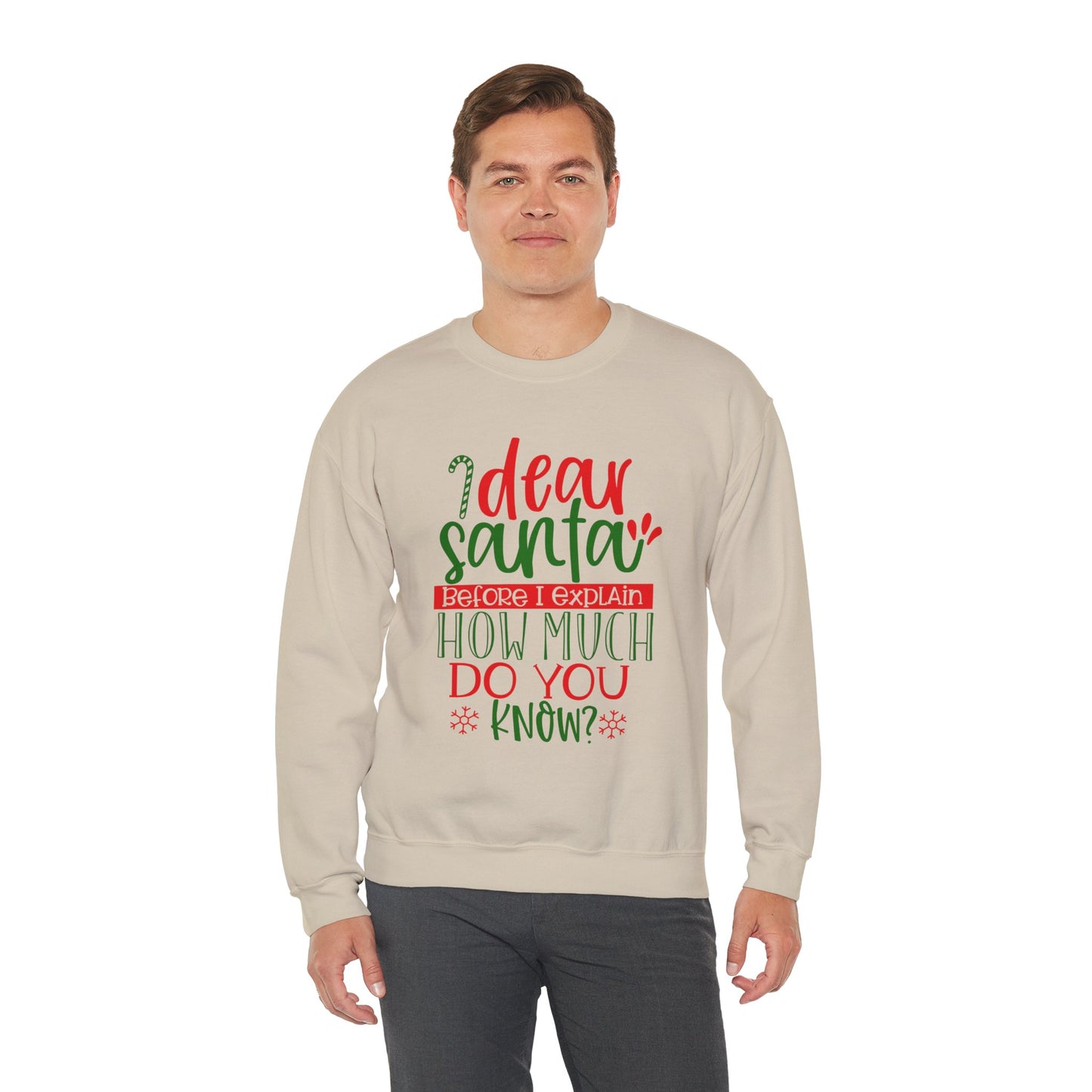 Dear Santa, Before I Explain How Much Do You Know? Unisex Heavy Blend Crewneck Sweatshirt