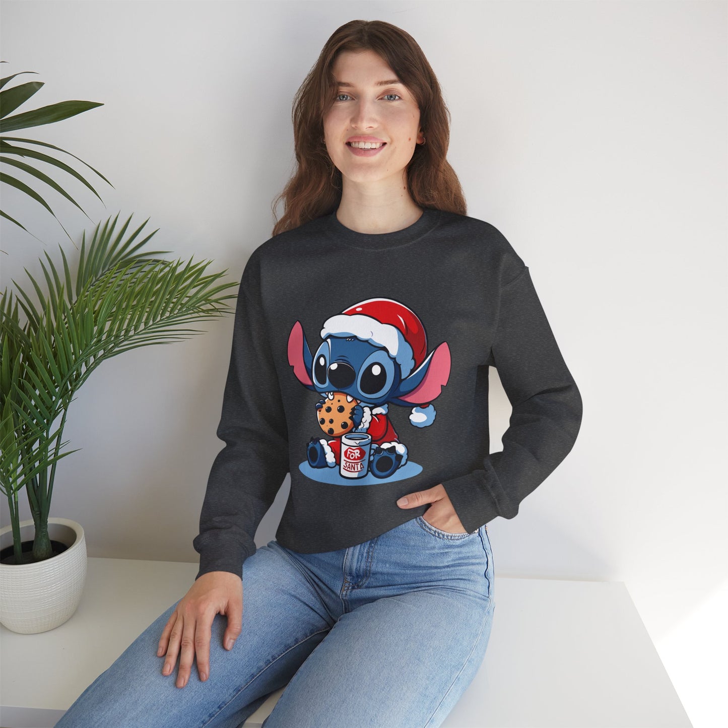 Saint Stitch Christmas Sweatshirt – Cute Holiday Alien Unisex Heavy Blend Crewneck
