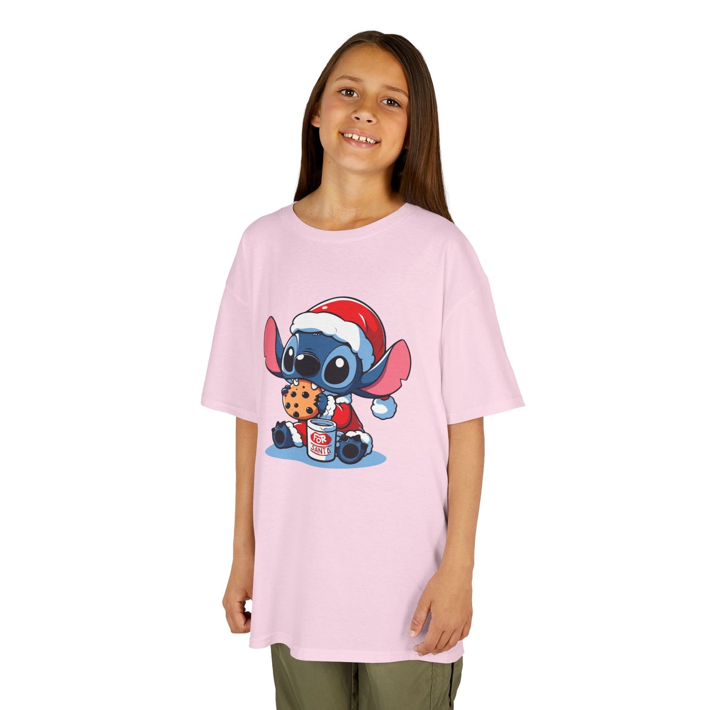 Saint Stitch Christmas Kids T-Shirt – Cute Holiday Alien Heavy Cotton Tee