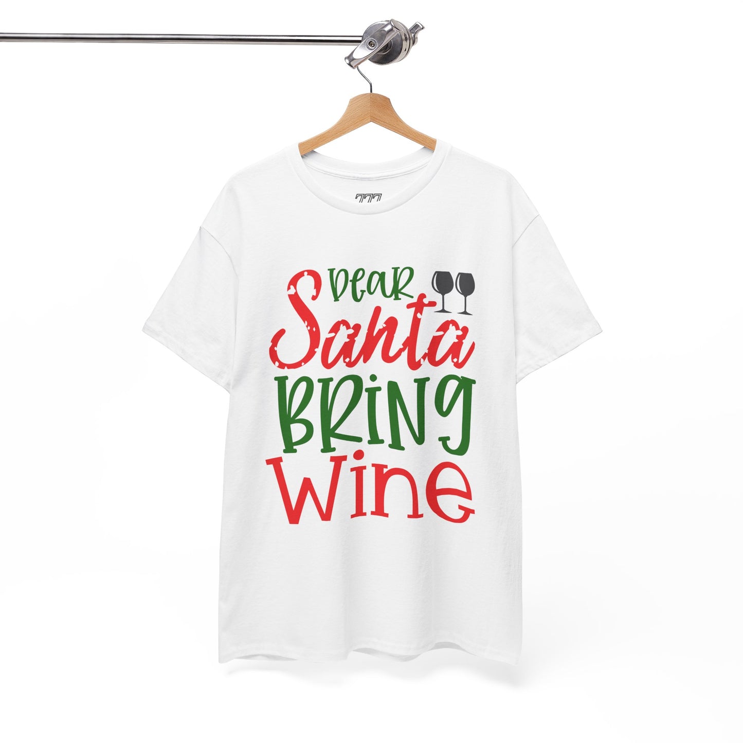 Dear Santa Bring Wine Christmas T-Shirt – Funny Holiday Wine Lover Tee (Unisex)