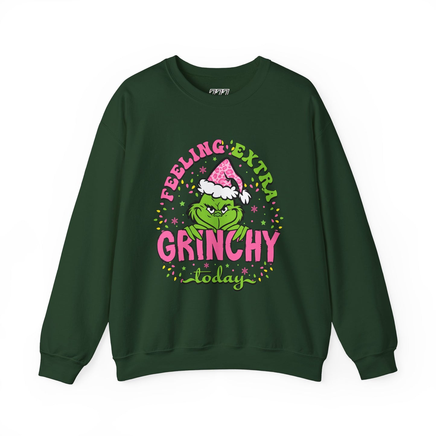 Feeling Extra Grinchy Today Funny Christmas Grinch-Inspired Holiday Sweatshirt – Pink Santa Festive Unisex Heavy Blend Crewneck