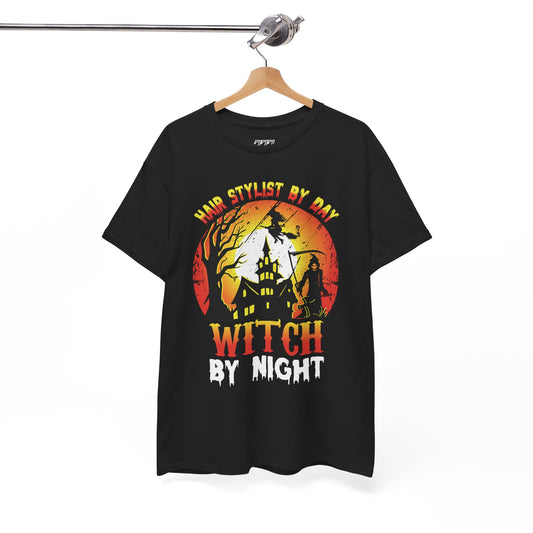 Hair Stylist By Day Witch By Night Women's Heavy Cotton T-Shirt
