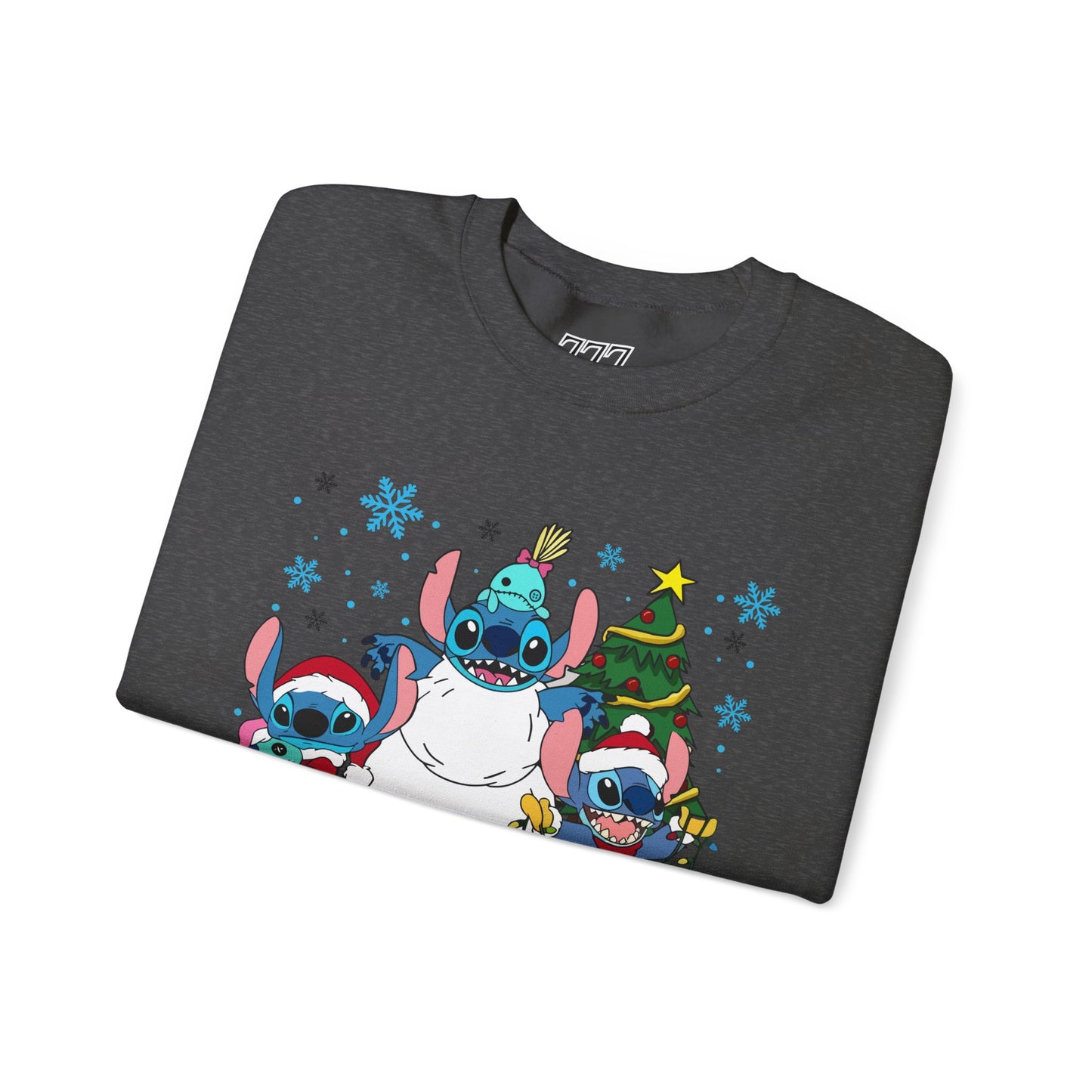Stitch Christmas Vibes Sweatshirt – Cute Holiday Trio Unisex Heavy Blend Crewneck