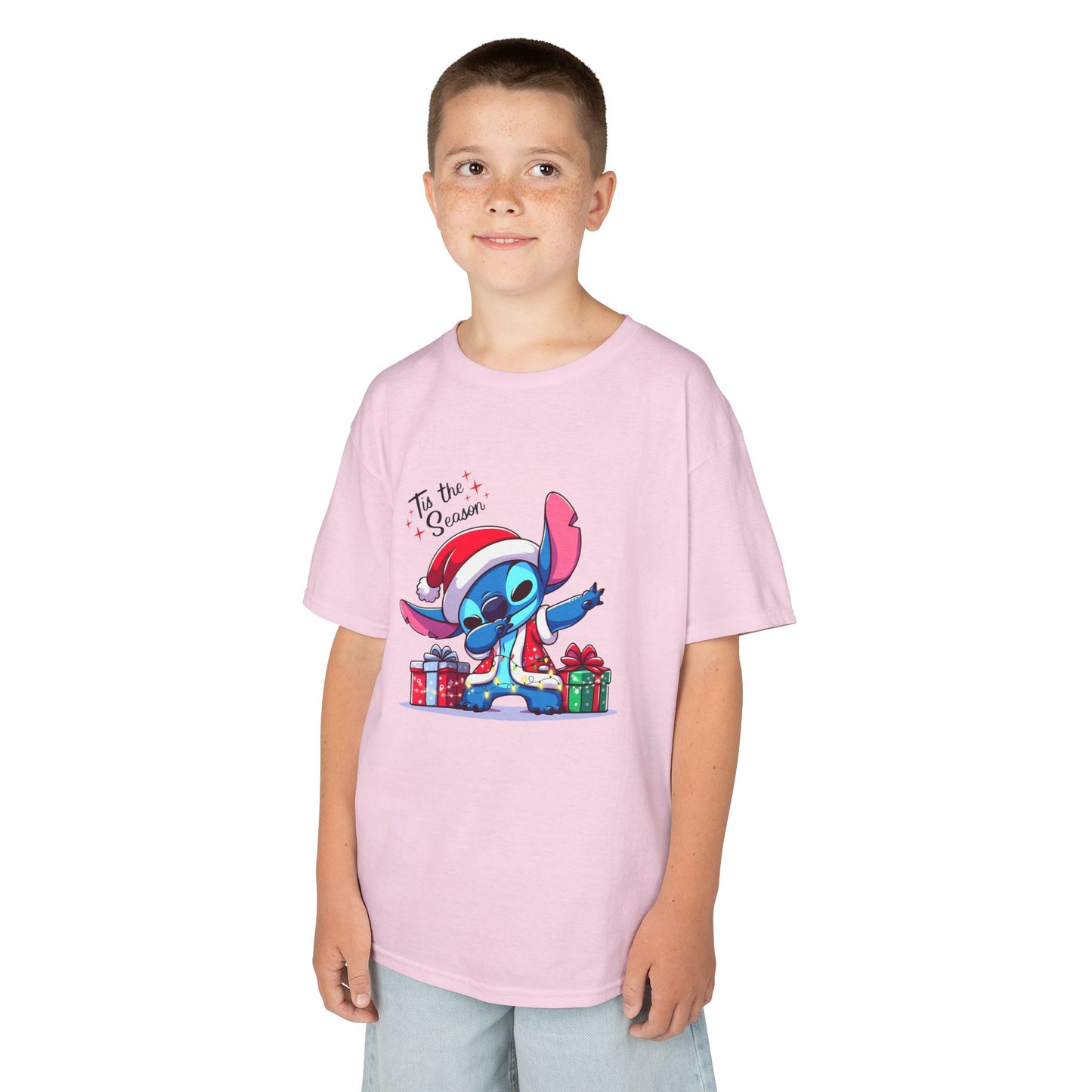 Tis the Season Blue Alien Christmas Kids T-Shirt – Cute Holiday Cartoon Tee