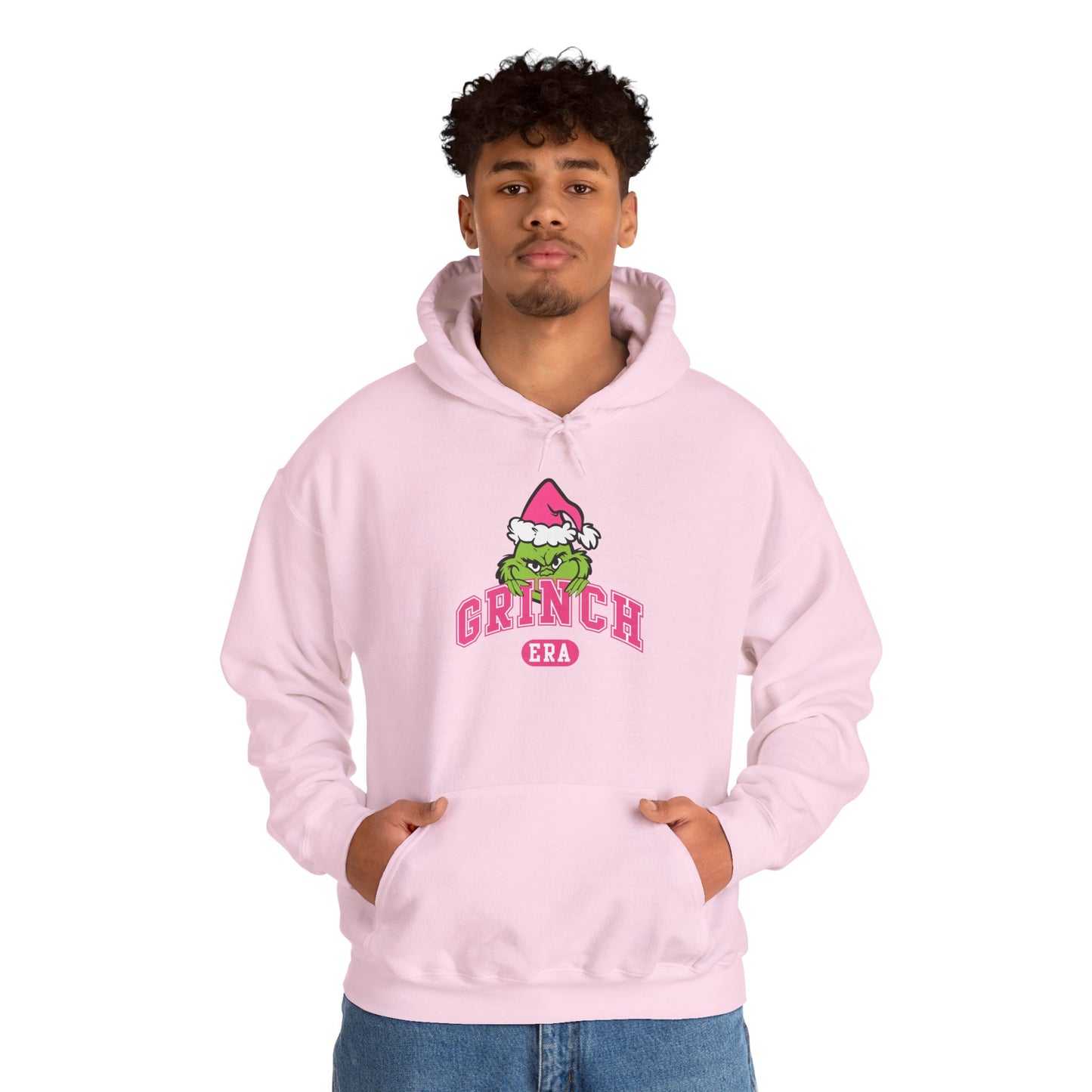 Grinch Era Christmas Hoodie – Cozy Pink Santa Grinch Graphic Hoodie (Unisex)