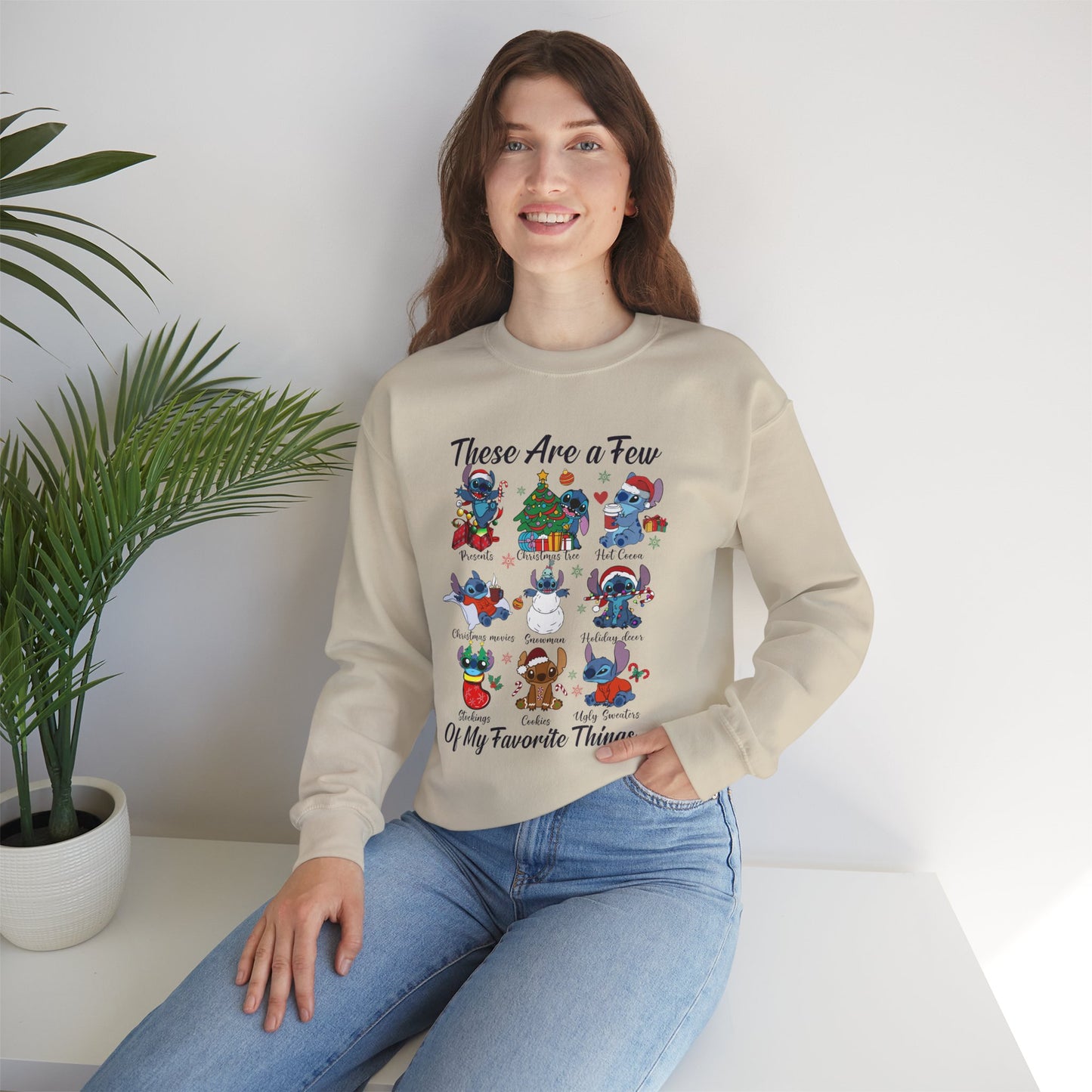 These Are a Few of My Favorite Things Christmas Characters Holiday Sweatshirt – Cute Festive Unisex Heavy Blend Crewneck