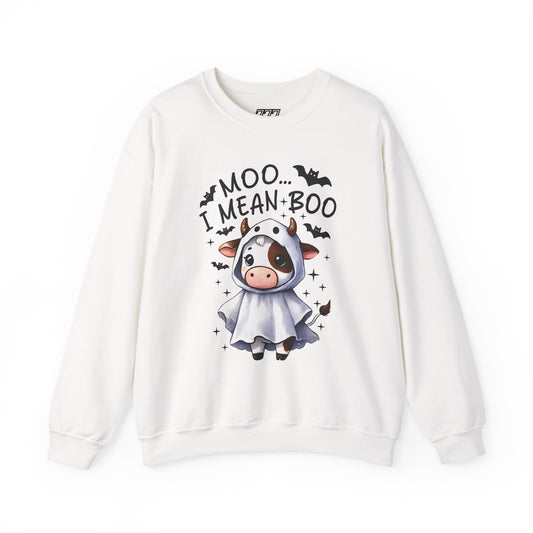 MOO...I Mean-BOO Unisex Heavy Blend Crewneck Sweatshirt