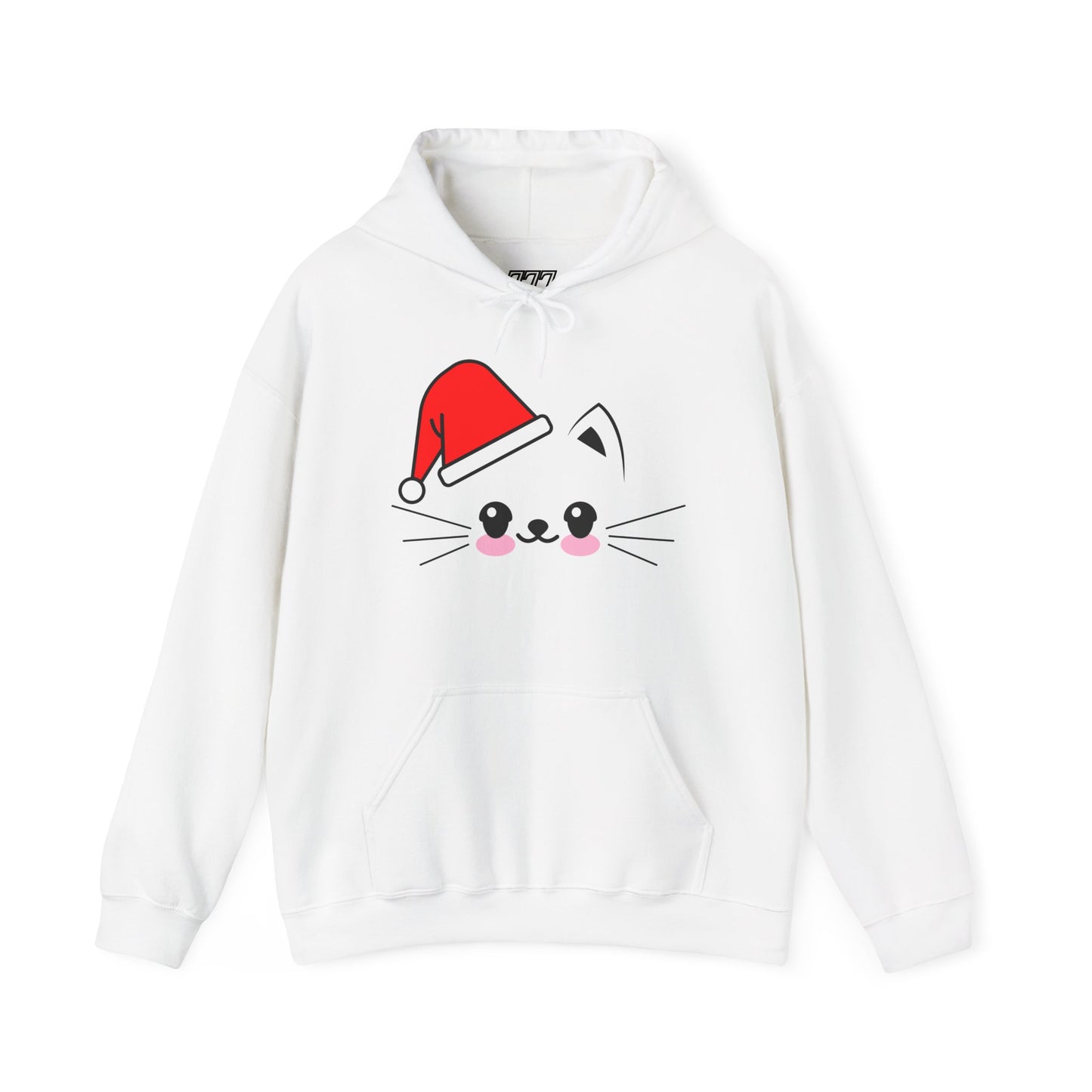 Cat Santa Christmas Hoodie – Cute Kawaii Cat Holiday Hooded Sweatshirt (Unisex)