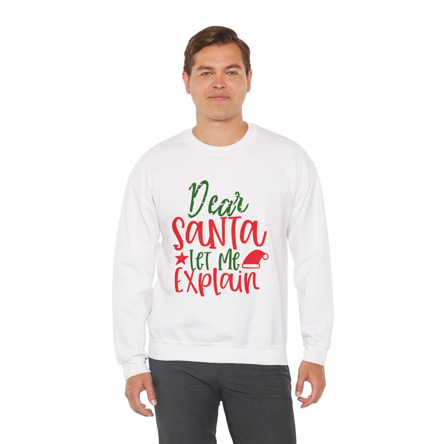 Dear Santa Let Me Explain Sweatshirt – Funny Christmas Unisex Heavy Blend Crewneck