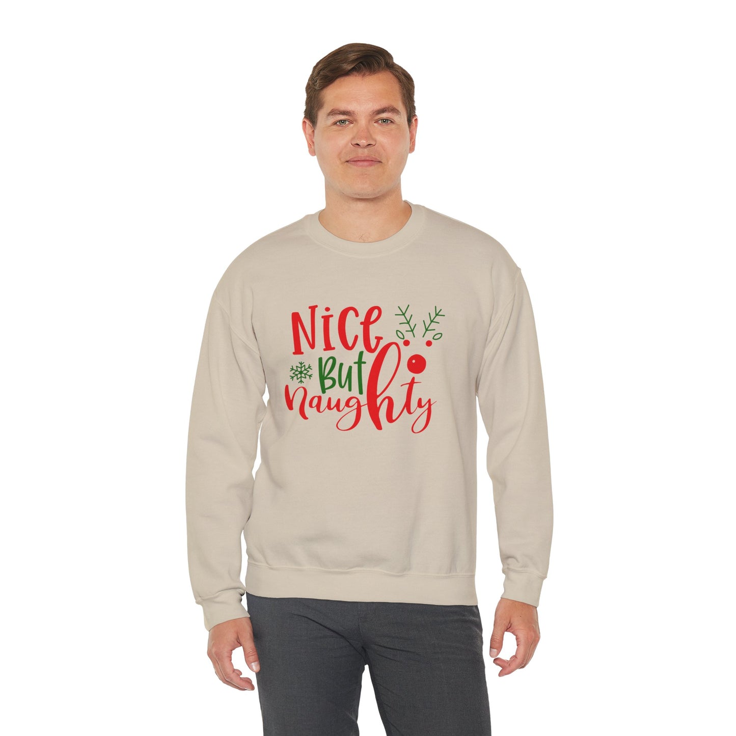Nice But Naughty Sweatshirt – Cute & Sassy Christmas Unisex Heavy Blend Crewneck