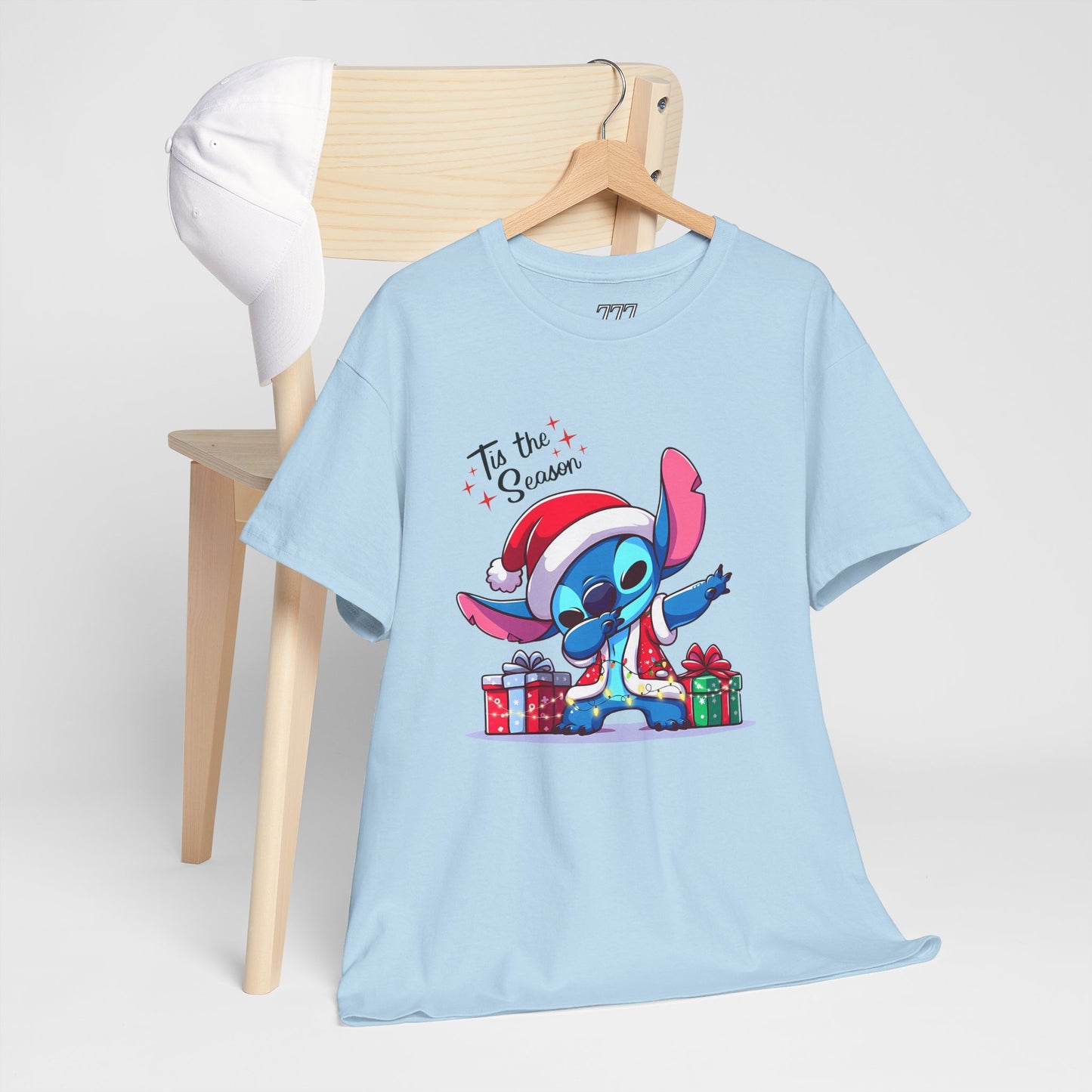 Tis the Season Blue Alien Christmas T-Shirt – Cute Holiday Unisex Heavy Cotton Tee