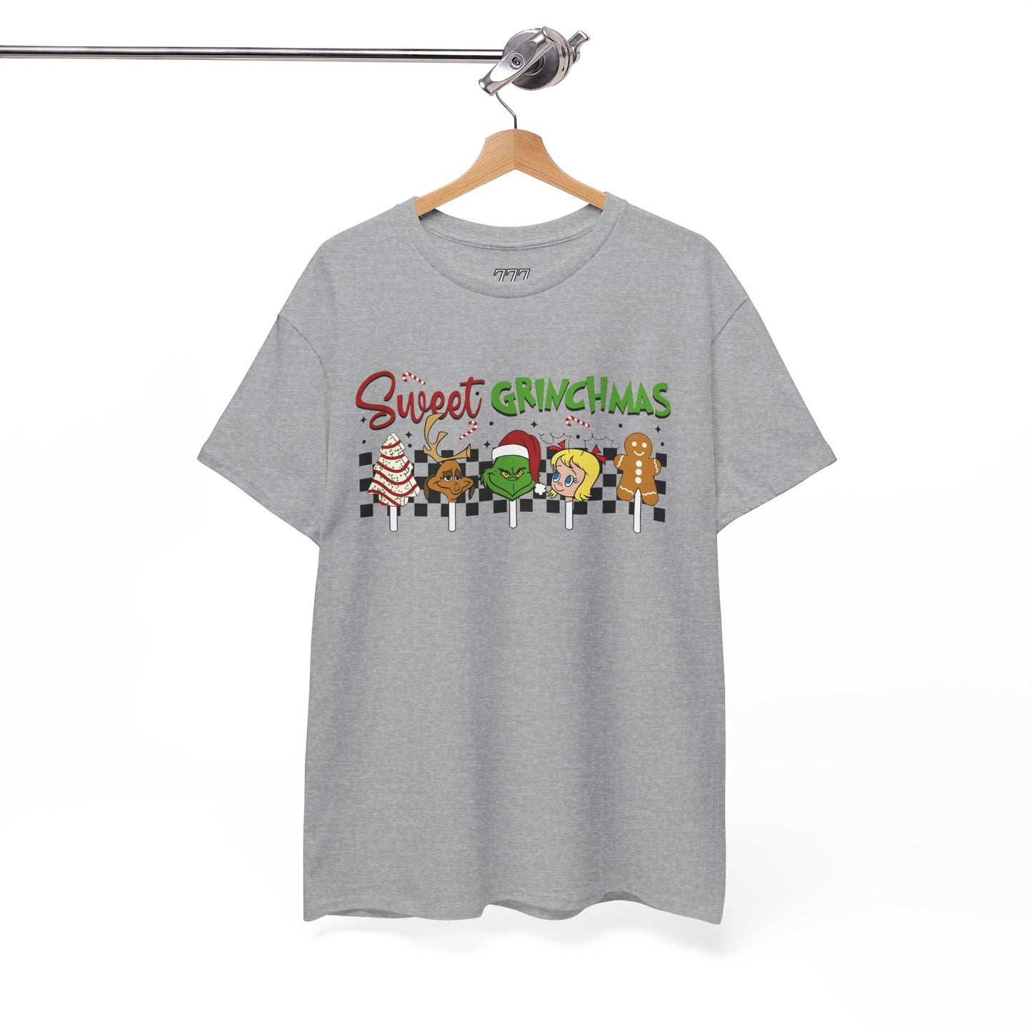Sweet Grinchmas Candy Characters Funny Christmas Grinch-Inspired Holiday Tee – Festive Unisex Heavy Cotton T-Shirt