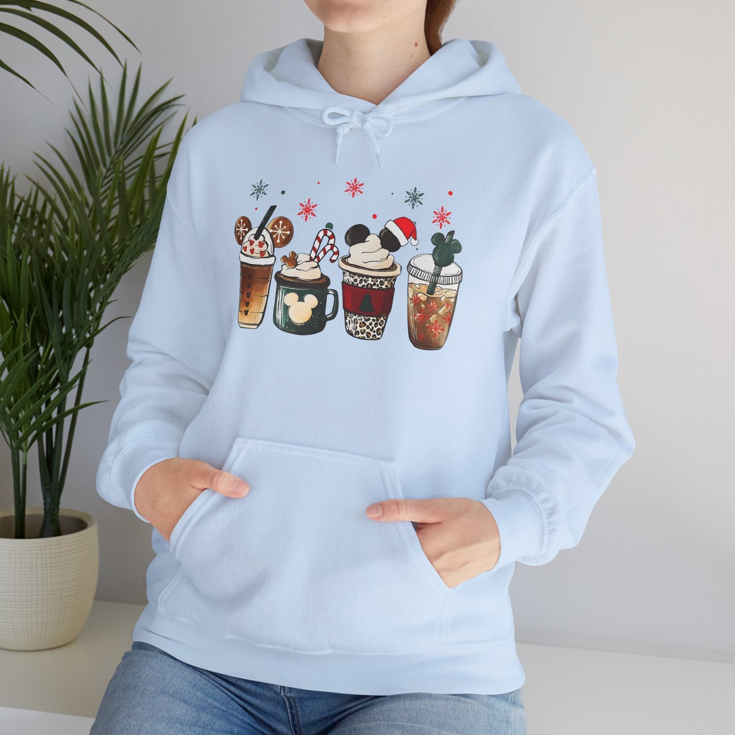 Christmas Coffee Lovers Hoodie – Cute Holiday Drink Art Hooded Sweatshirt (Unisex)