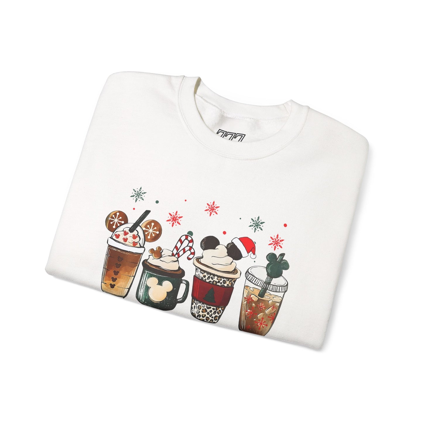Christmas Coffee Lovers Crewneck – Cute Holiday Drink Art Sweatshirt (Unisex)