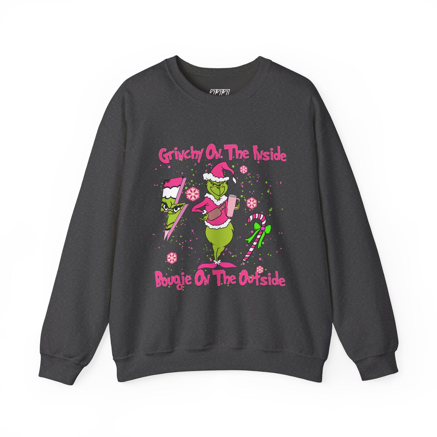 Grinchy On The Inside, Bougie On The Outside Unisex Heavy Blend Crewneck Sweatshirt