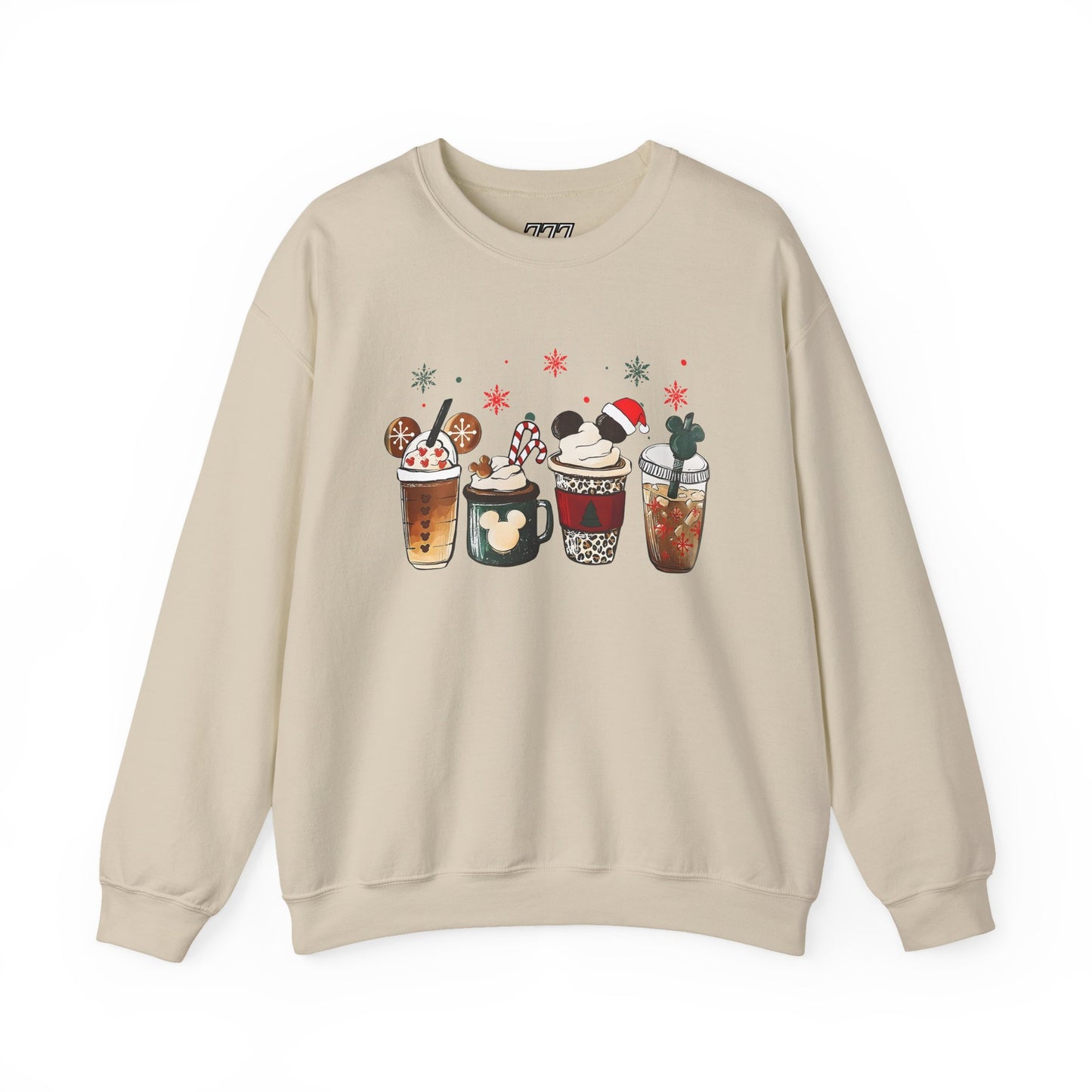 Christmas Coffee Lovers Crewneck – Cute Holiday Drink Art Sweatshirt (Unisex)