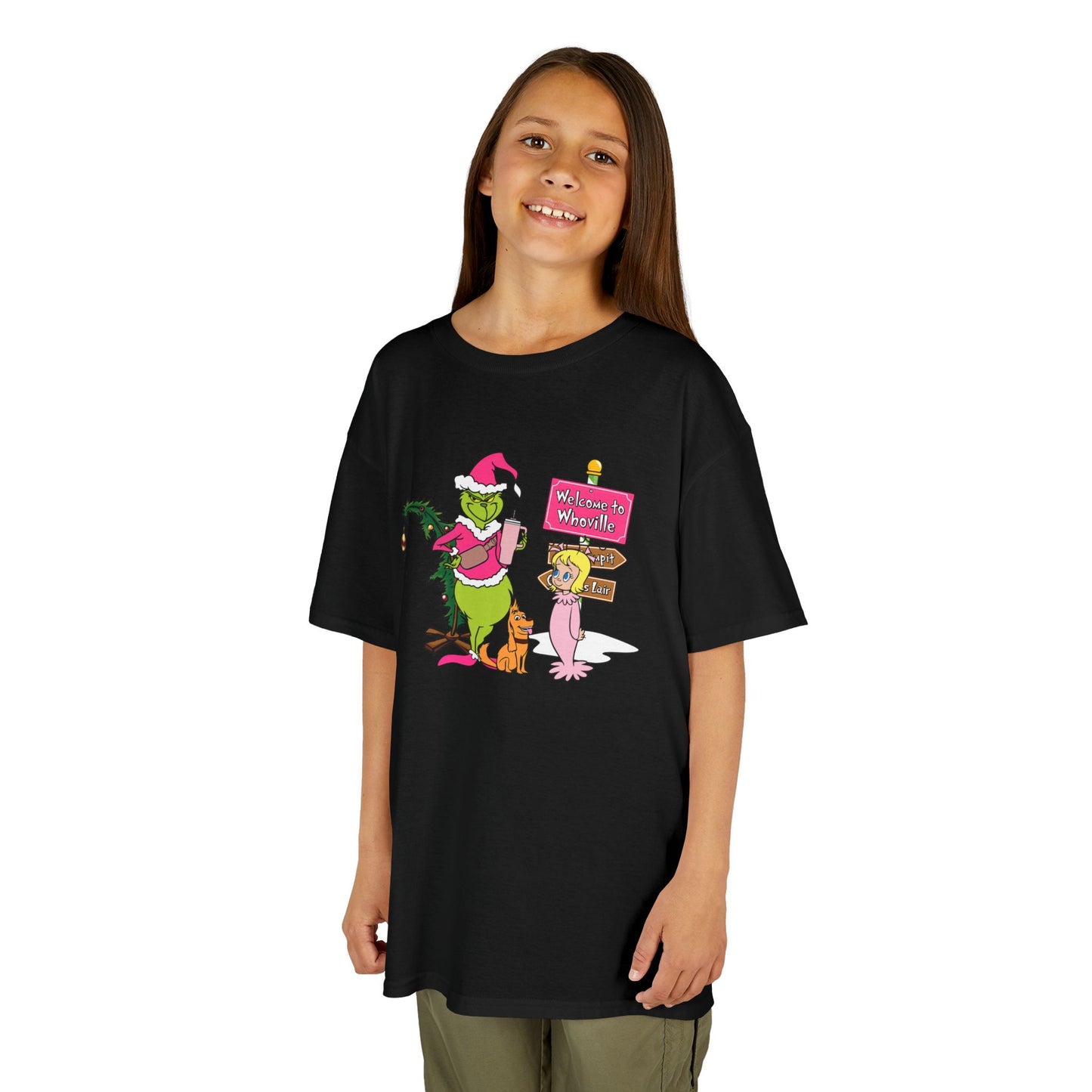 Welcome to Merryville Kids Christmas T-Shirt – Cute Green Holiday Creature Tee