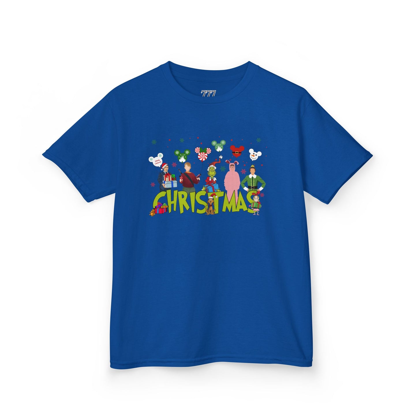 Christmas Character Squad Kids Christmas Tee – Cute Festive Holiday Characters Kids Heavy Cotton T-Shirt
