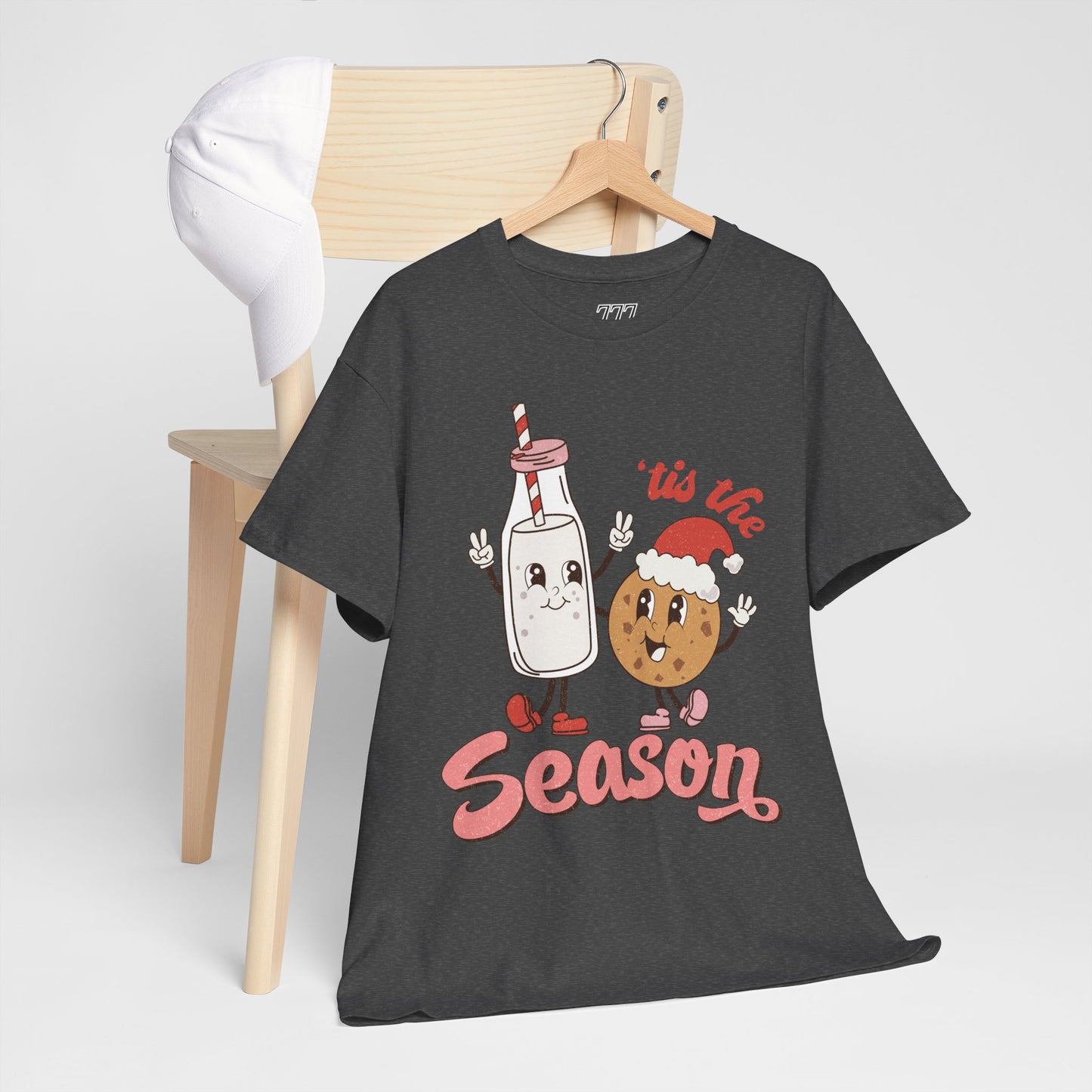 Tis The Season Milk & Cookie Christmas Unisex Heavy Cotton T-Shirt