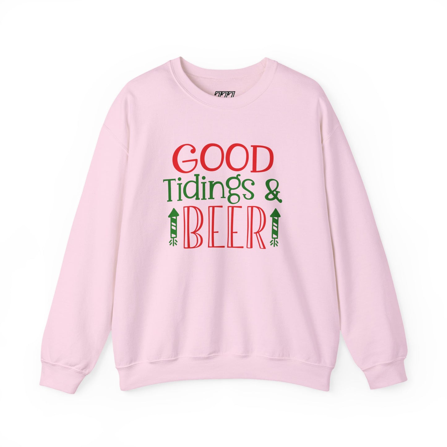 Good Tidings & Beer Sweatshirt – Funny Christmas Drinking Unisex Heavy Blend Crewneck