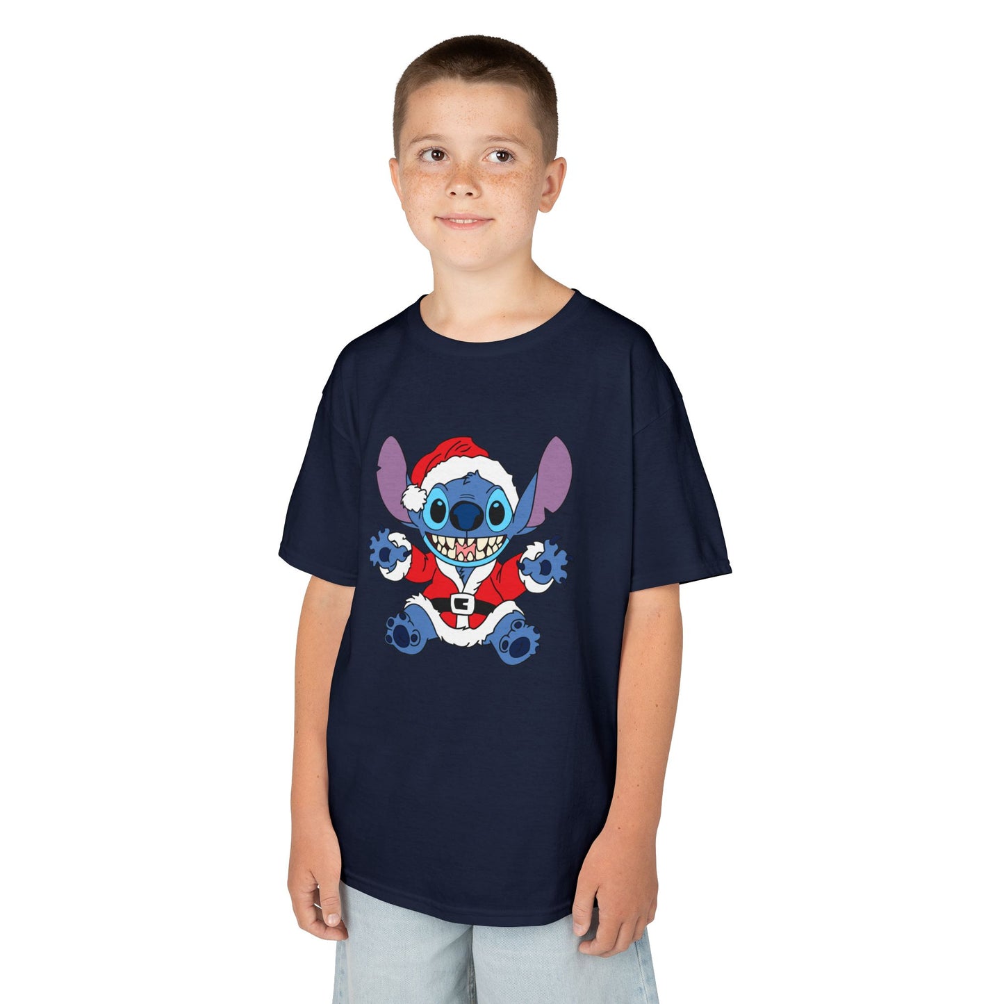 Alien Santa Kids Christmas T-Shirt – Cute Blue Alien Holiday Tee
