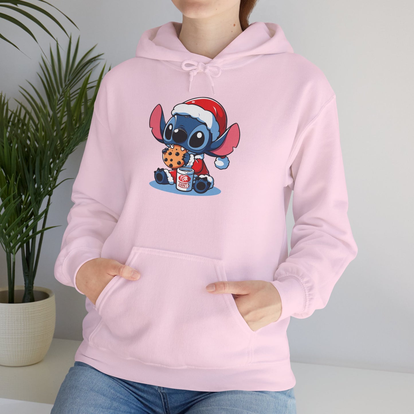 Saint Stitch Christmas Hoodie – Cute Holiday Alien Unisex Heavy Blend Sweatshirt