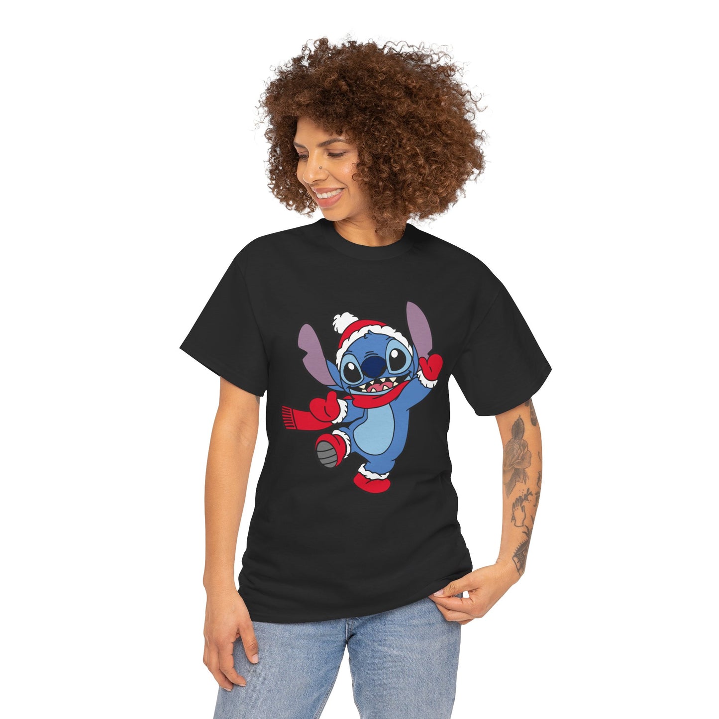 Festive Alien Christmas T-Shirt – Cute Blue Alien Holiday Graphic Tee (Unisex)