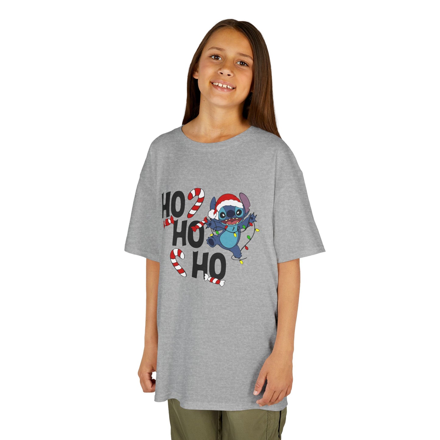 Ho Ho Ho Christmas Alien Kids T-Shirt – Festive Heavy Cotton Holiday Tee