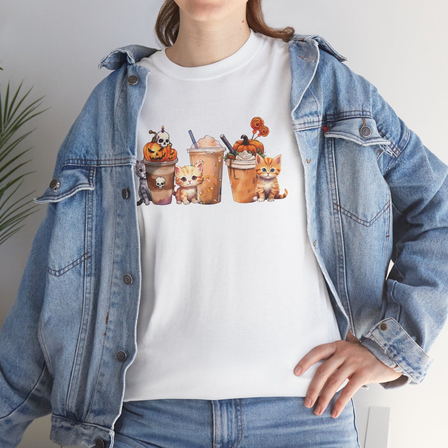 Coffee & Cats Unisex Heavy Cotton T-Shirt