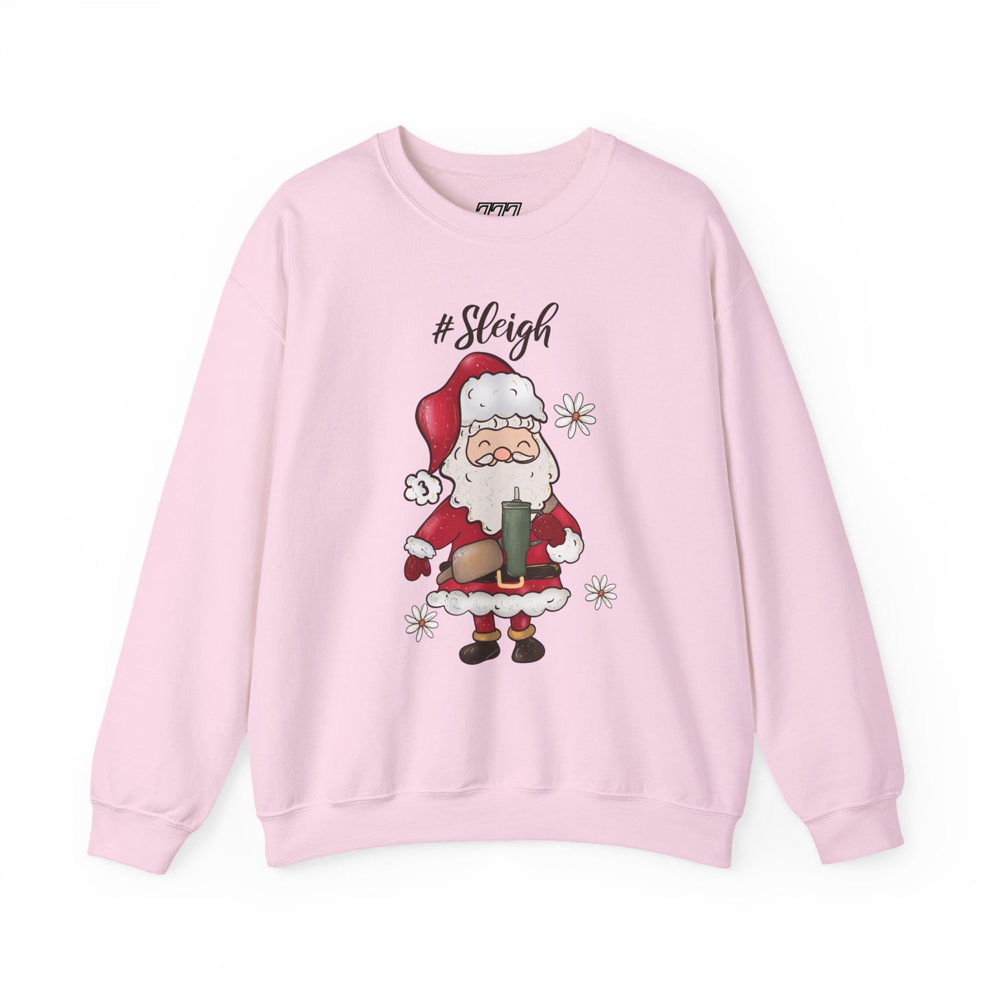 #Sleigh Funny Santa Christmas Sweatshirt – Cute Holiday Hashtag Graphic Unisex Heavy Blend Crewneck