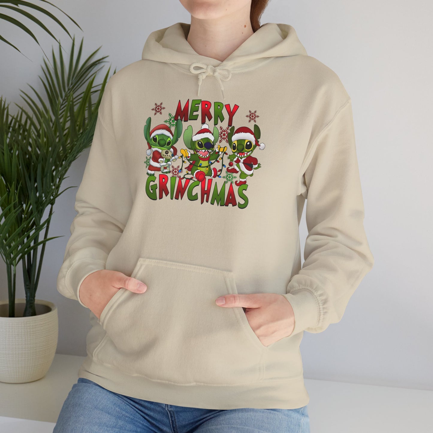 Merry Grinchmas Hoodie – Funny Christmas Unisex Heavy Blend Holiday Sweatshirt