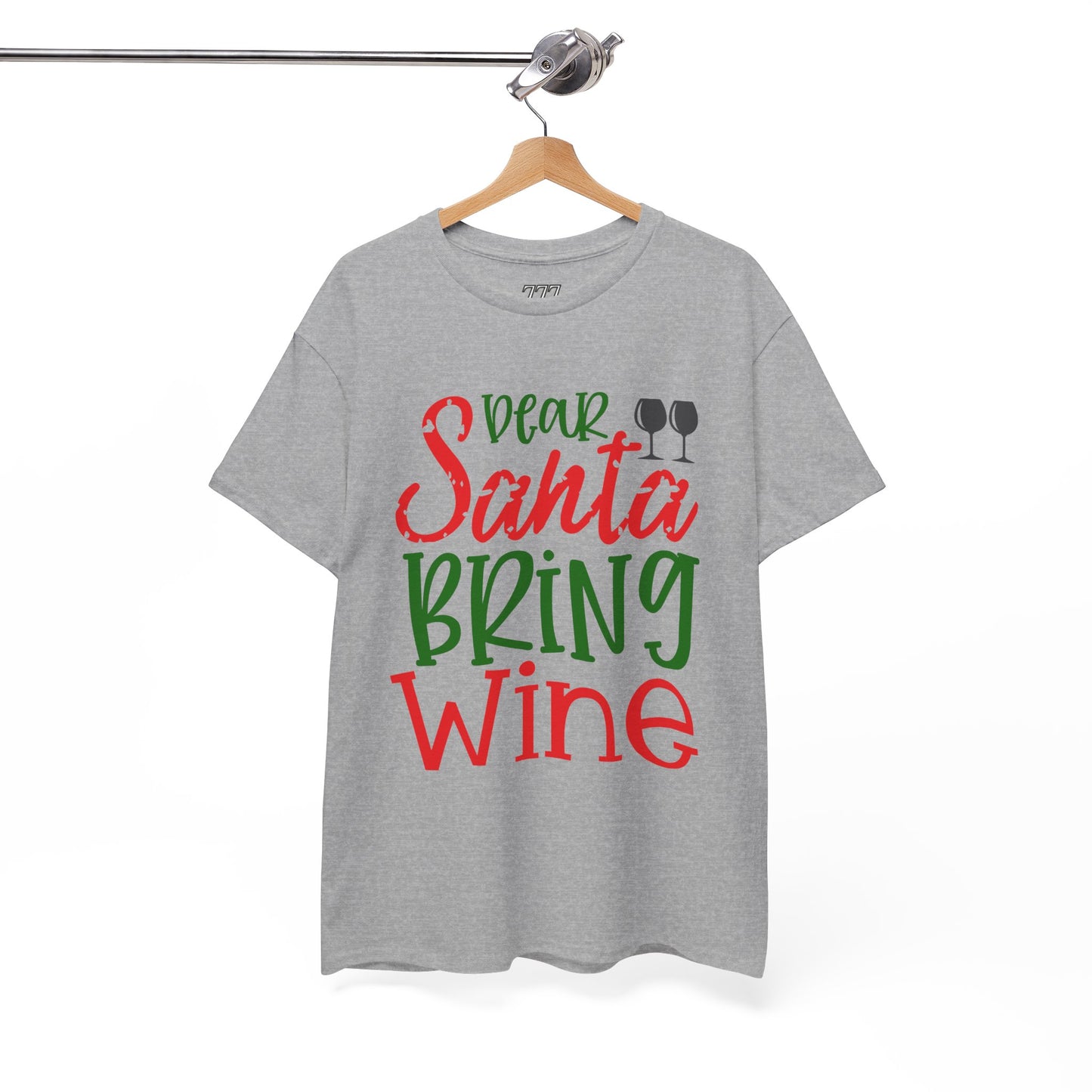 Dear Santa Bring Wine Christmas T-Shirt – Funny Holiday Wine Lover Tee (Unisex)