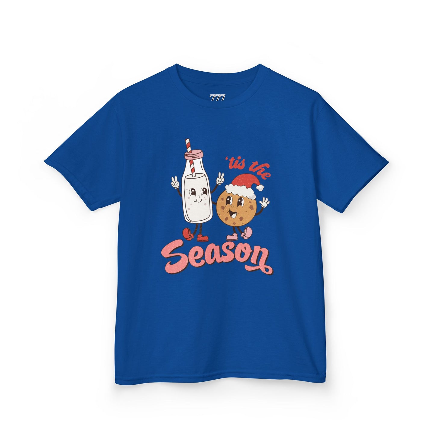 Tis The Season Kids Christmas T-Shirt – Cute Milk & Cookie Holiday Tee