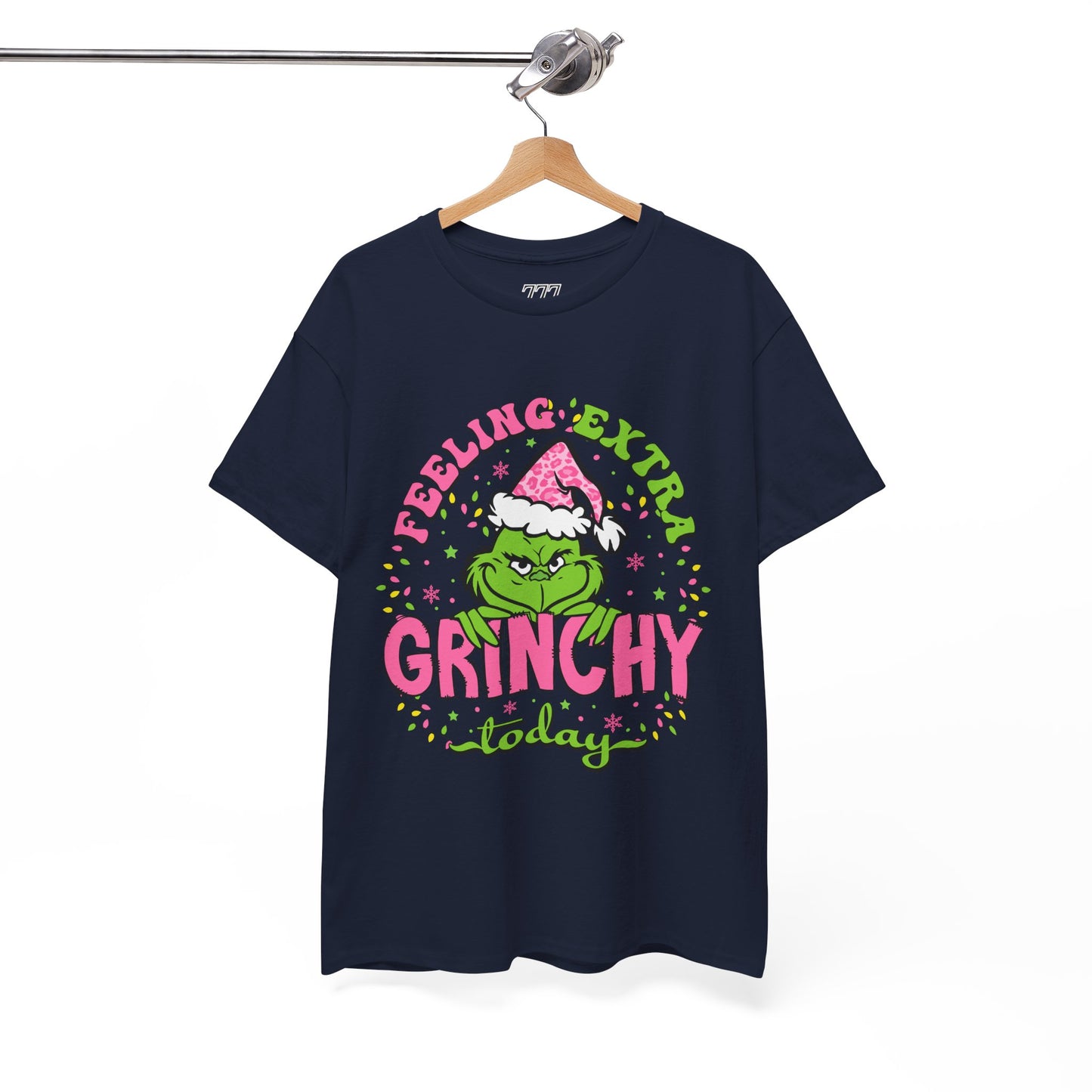 Feeling Extra Grinchy Today Funny Christmas Grinch-Inspired Holiday Tee – Pink Santa Festive Unisex Heavy Cotton T-Shirt
