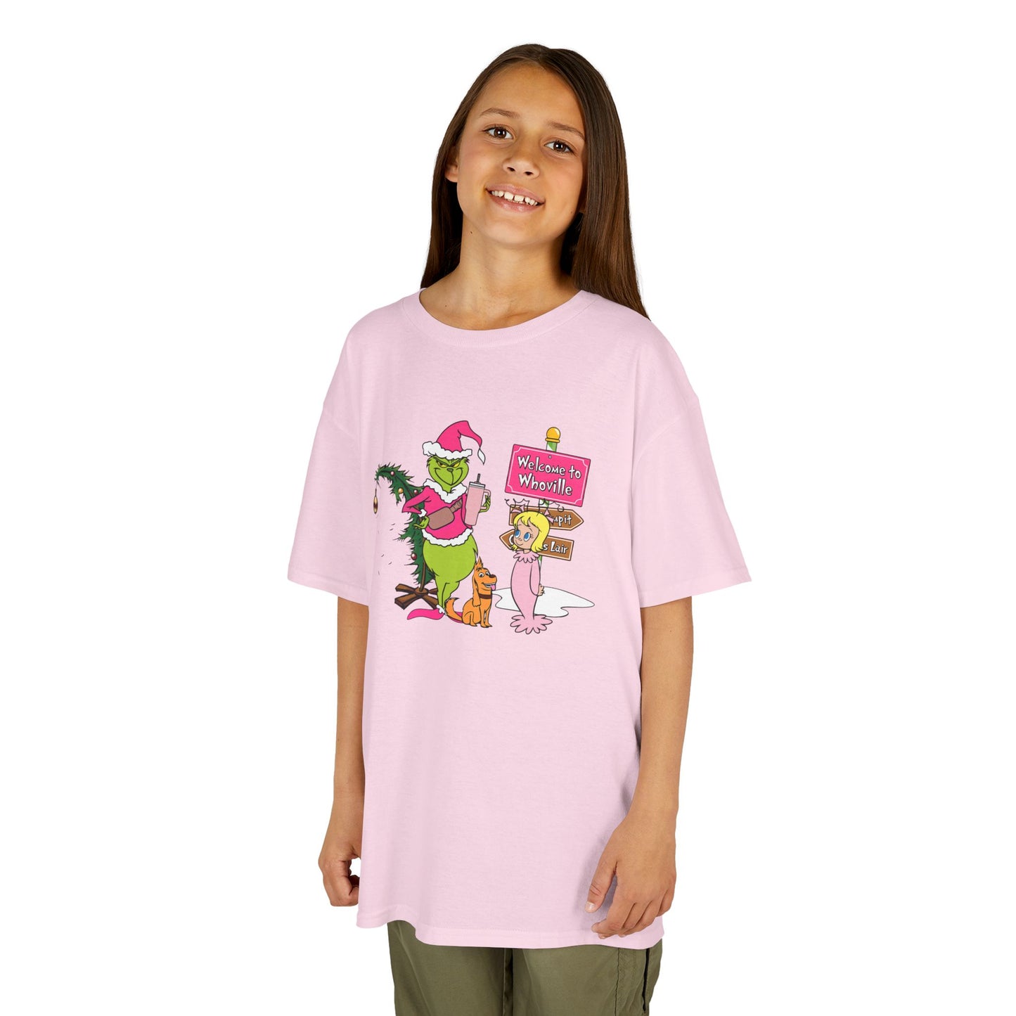 Welcome to Merryville Kids Christmas T-Shirt – Cute Green Holiday Creature Tee