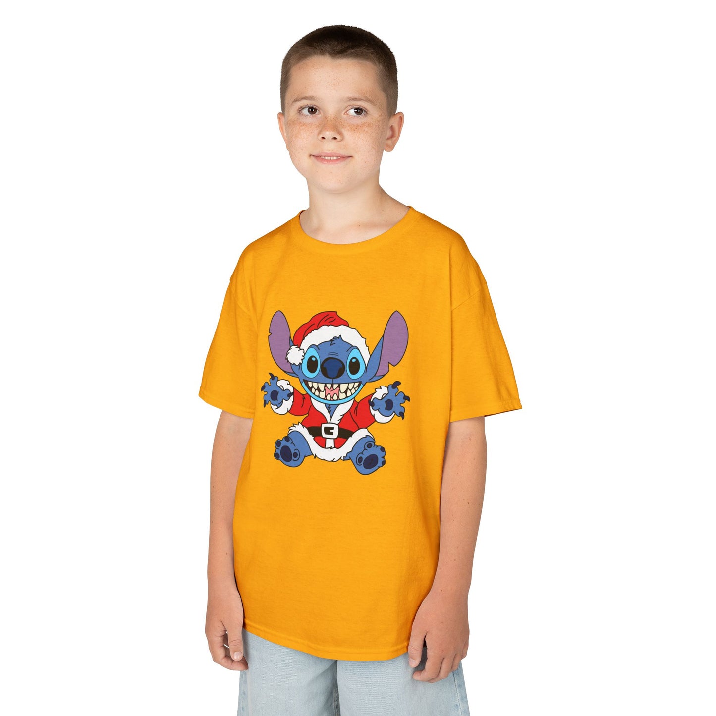 Alien Santa Kids Christmas T-Shirt – Cute Blue Alien Holiday Tee