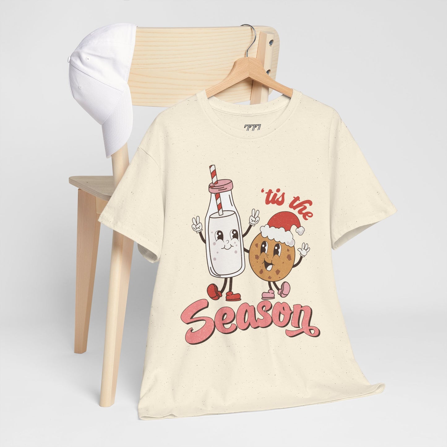 Tis The Season Milk & Cookie Christmas Unisex Heavy Cotton T-Shirt