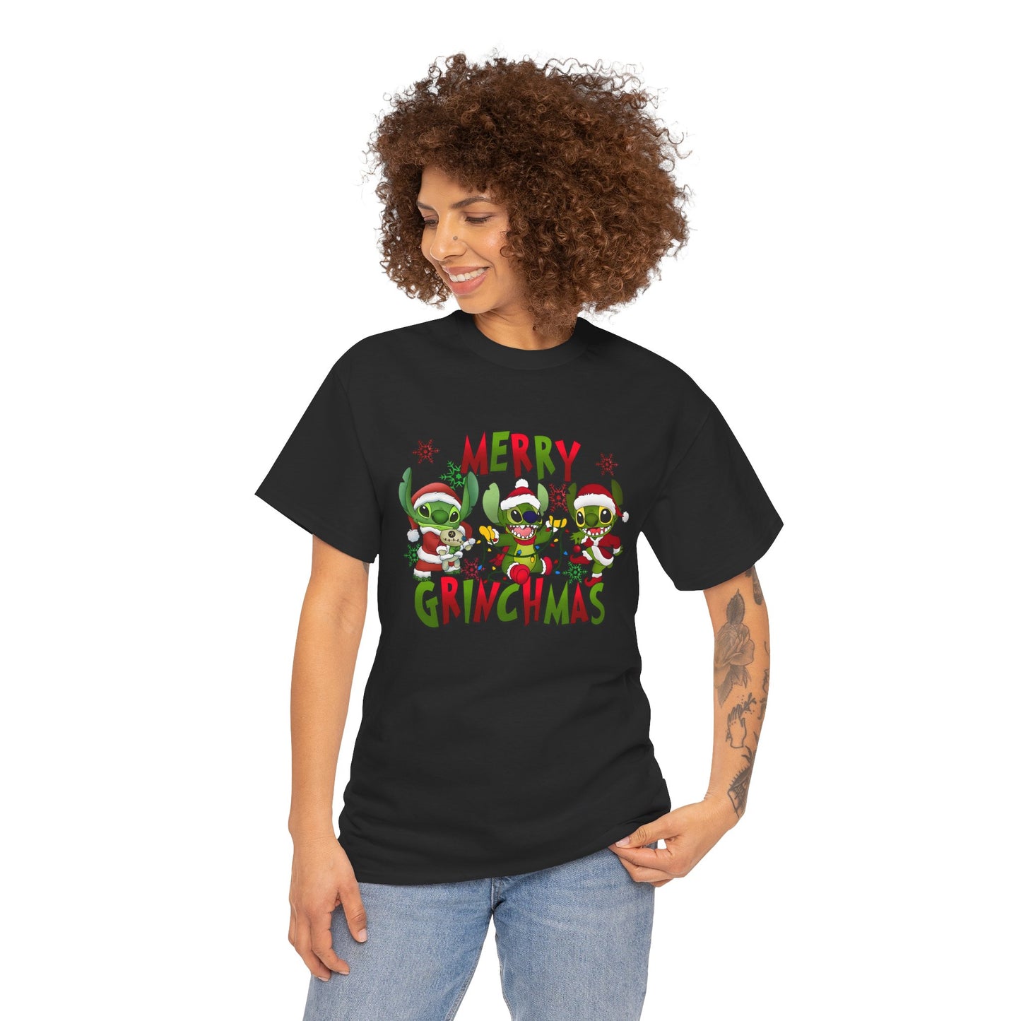 Merry Grinchmas T-Shirt – Funny Christmas Unisex Heavy Cotton Holiday Tee