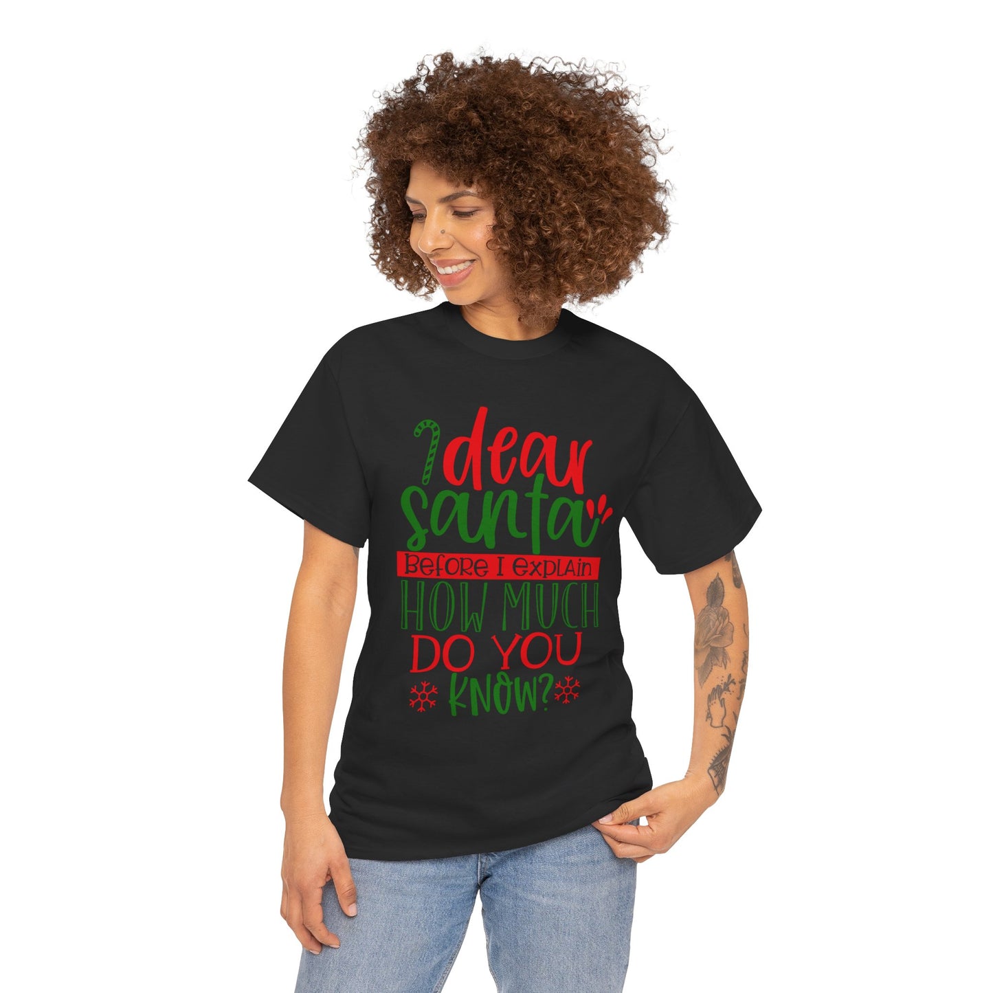 Dear Santa, Before I Explain How Much Do You Know? Unisex Heavy Cotton T-Shirt