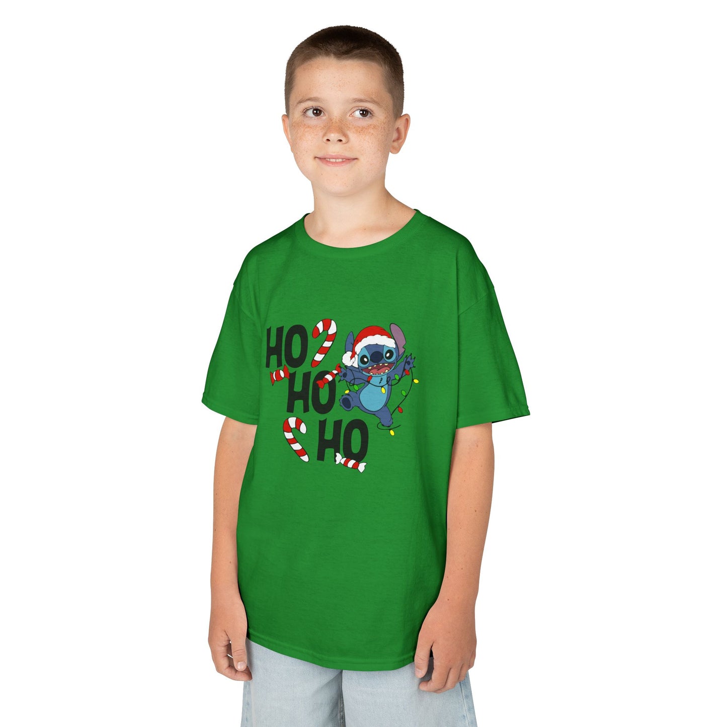 Ho Ho Ho Christmas Alien Kids T-Shirt – Festive Heavy Cotton Holiday Tee