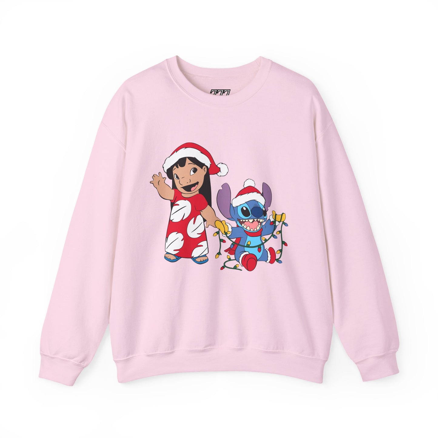 Island Holiday Duo Unisex Christmas Crewneck Sweatshirt – Festive Blue Alien & Girl Holiday Sweater